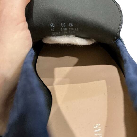 Stuart Weitzman Owen Buckle Loafers Suede Navy Blue Women’s Horsebit Size 9.5 - Picture 8 of 11